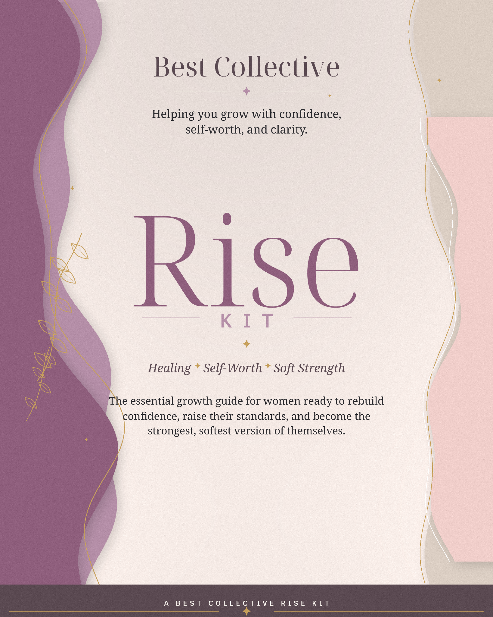 Rise workbook cover — soft, feminine, premium